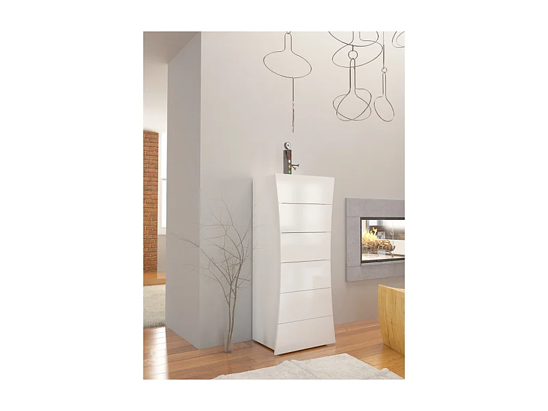 Settimino Arco – 6 cassetti – 50x121x40 – Bianco Lucido