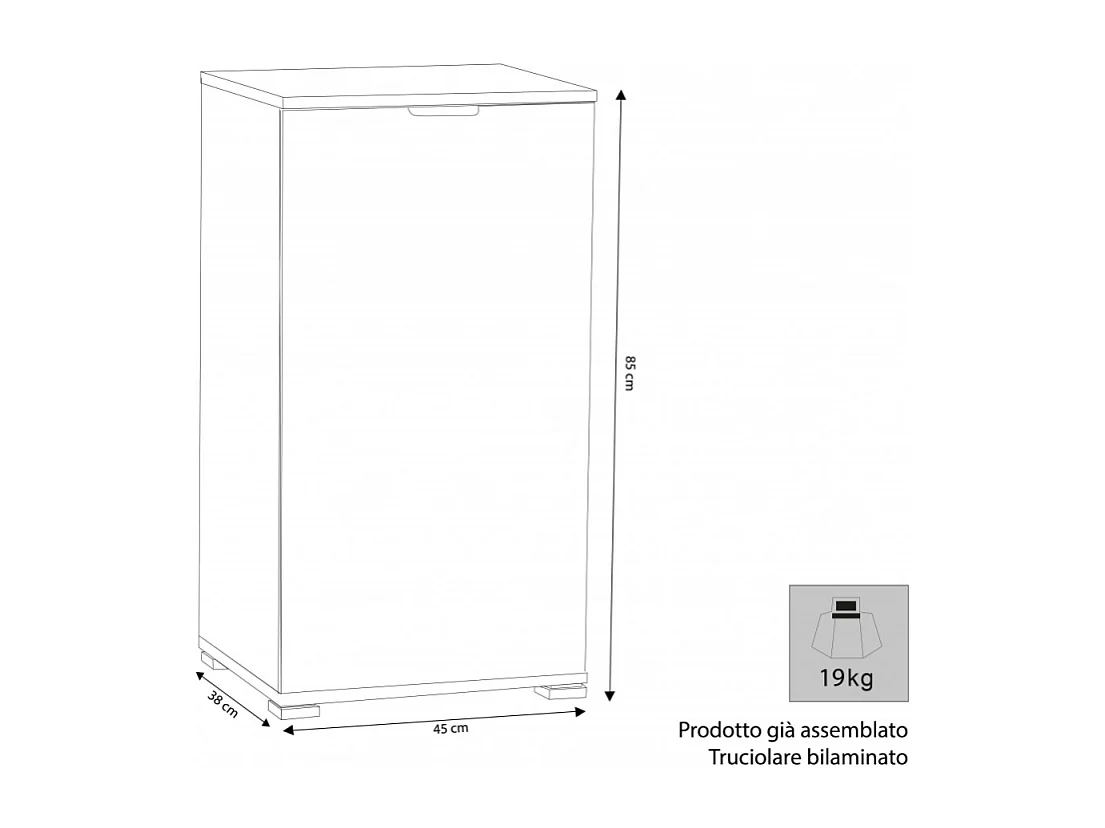 MOBILETTO 1 ANTA BIANCA