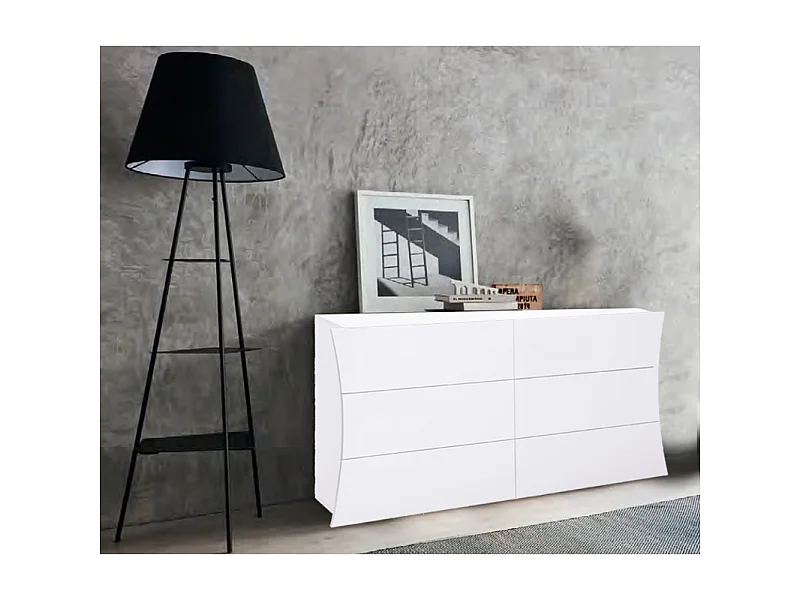 Cassettiera Arco 150 – 6 cassetti – 155x81x40 – Bianco Lucido
