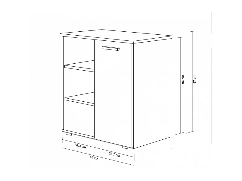 MOBILETTO 1 ANTA E 3 MENSOLE MARK BIANCO