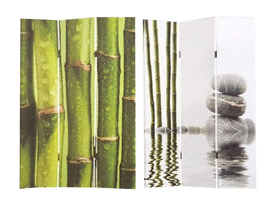 Paravento stampa 3 ante bambù cm 120,6x2,5h180