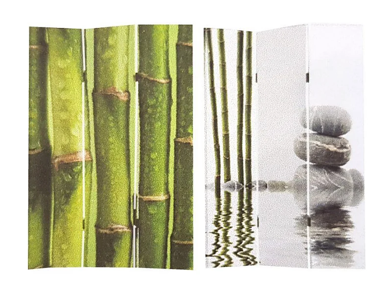 Paravento stampa 3 ante bambù cm 120,6x2,5h180