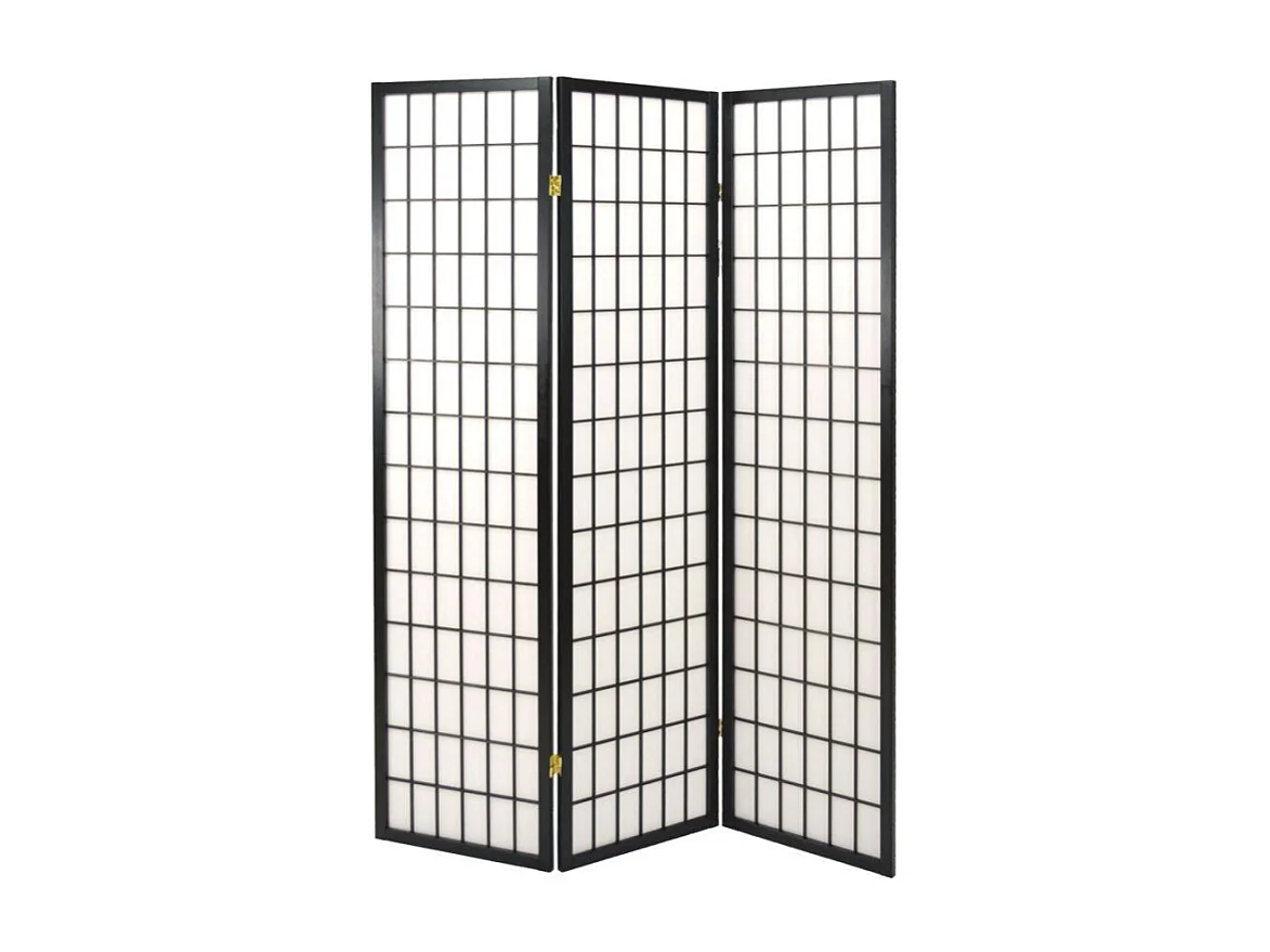Paravento carta di riso 3 ante nero cm 45h180