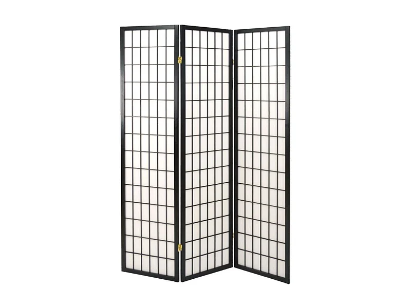 Paravento carta di riso 3 ante nero cm 45h180