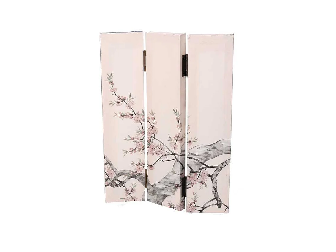 Paravento stampa rami beige 3 ante rettangolare cm 120,6x2,5h180