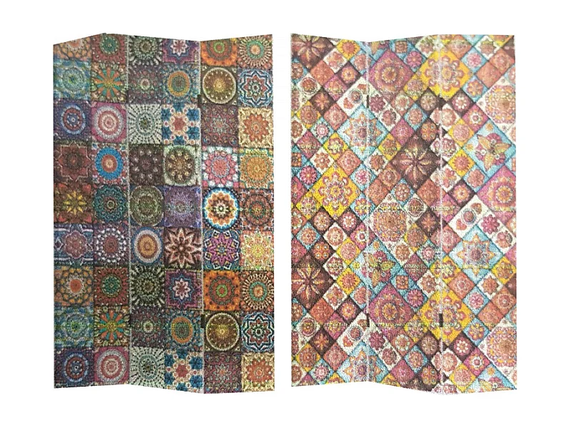 Paravento stampa 3 ante maioliche cm 120,6x2,5h180