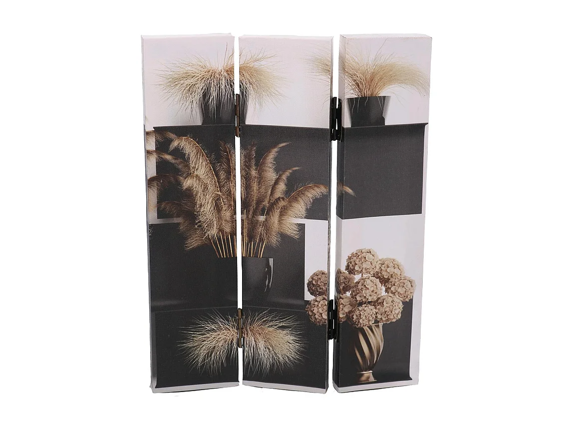 Paravento stampa 3 ante vasi cm 120,6x2,5h180