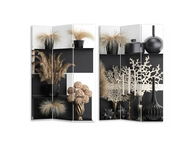 Paravento stampa 3 ante vasi cm 120,6x2,5h180