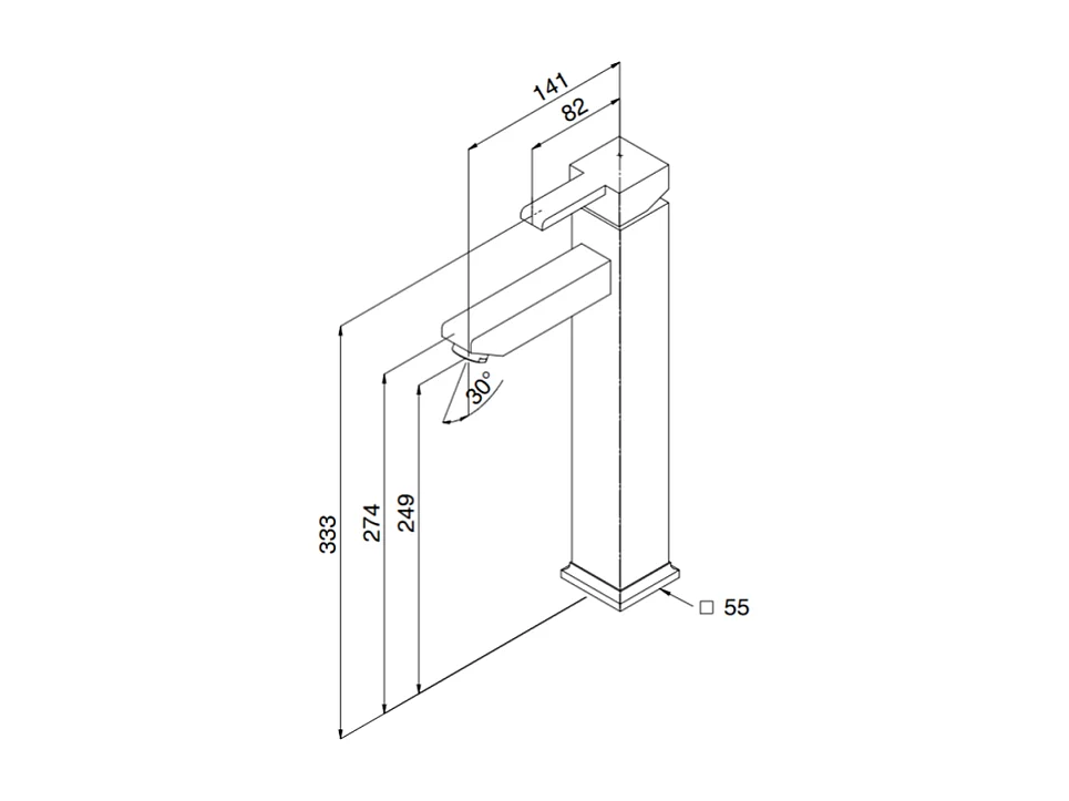 Miscelatore bagno Quadra lavabo alto cromato