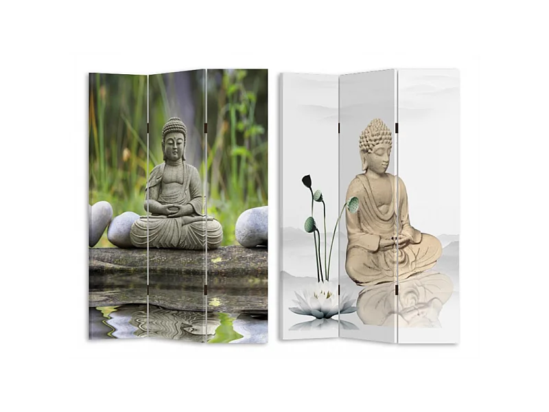 Paravento stampa 3 ante buddha cm 120,6x2,5h180