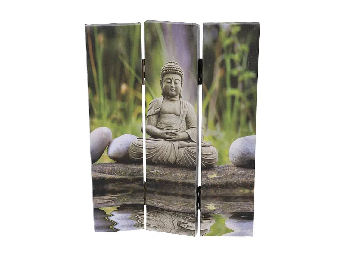 Paravento stampa 3 ante buddha cm 120,6x2,5h180