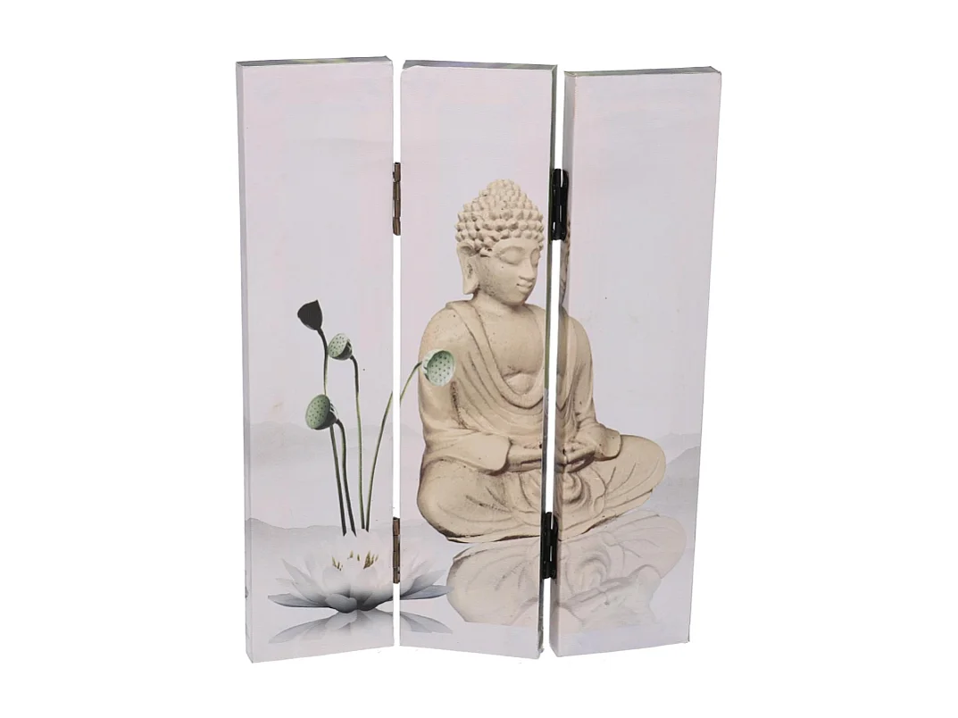 Paravento stampa 3 ante buddha cm 120,6x2,5h180