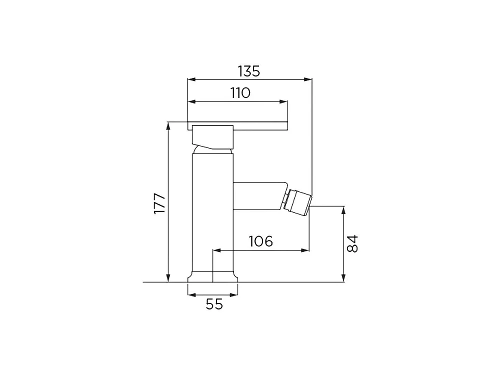 Miscelatore bagno Quadra bidet cromato