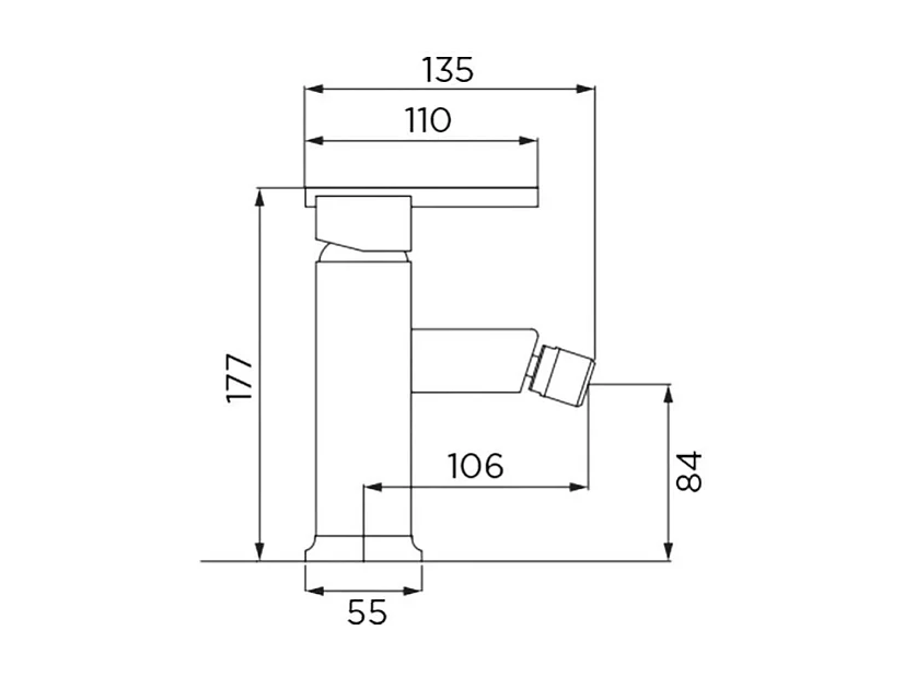 Miscelatore bagno Quadra bidet cromato