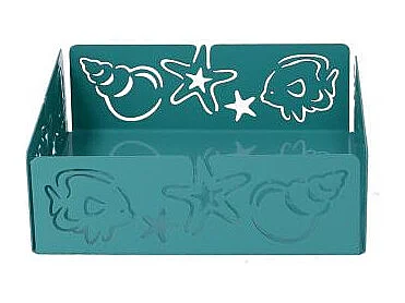 Portatovaglioli metallo mare verde acqua quadrato cm 16,5x16,5x5,5