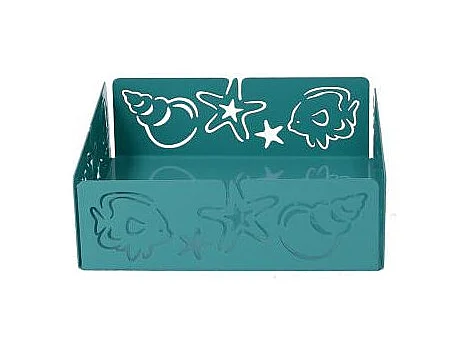 Portatovaglioli metallo mare verde acqua quadrato cm 16,5x16,5x5,5