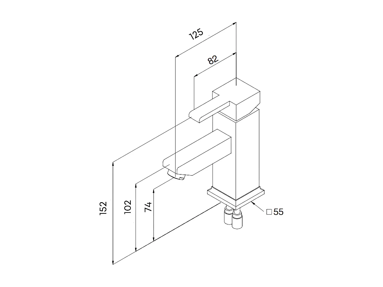 Miscelatore bagno Quadra lavabo cromato