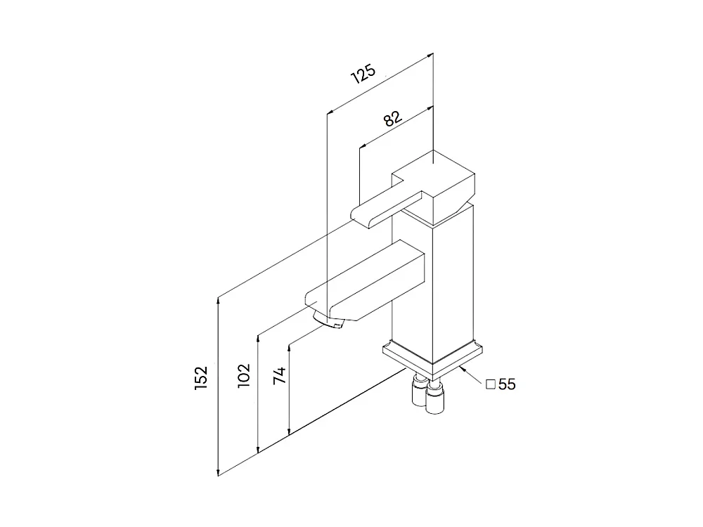 Miscelatore bagno Quadra lavabo cromato