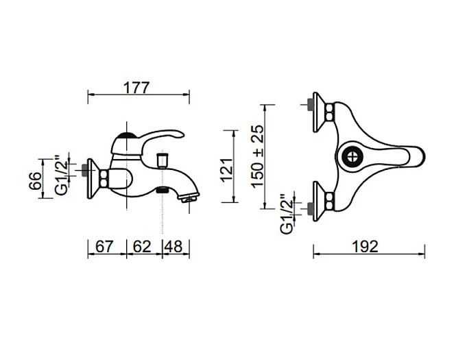 Miscelatore cromato Bologna vasca