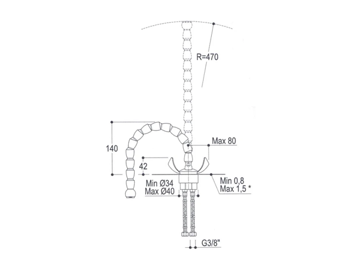 Dumbo Miscelatore da cucina canna snodata