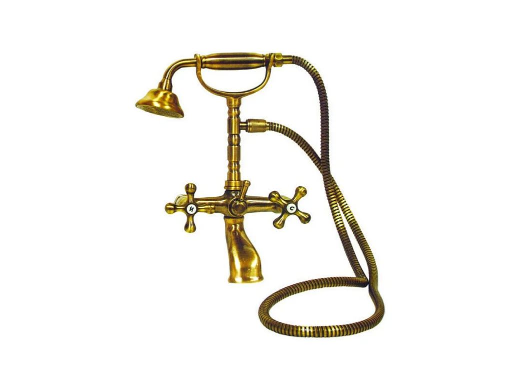 Miscelatore Lecce Classic con doccetta ottone antico