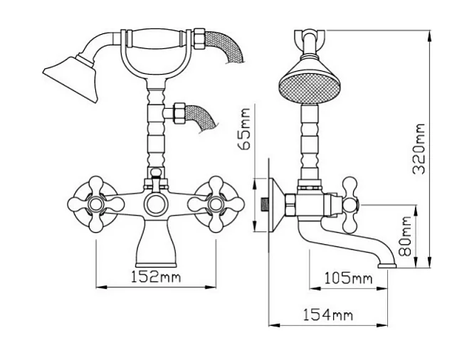 Miscelatore Lecce Classic con doccetta ottone antico