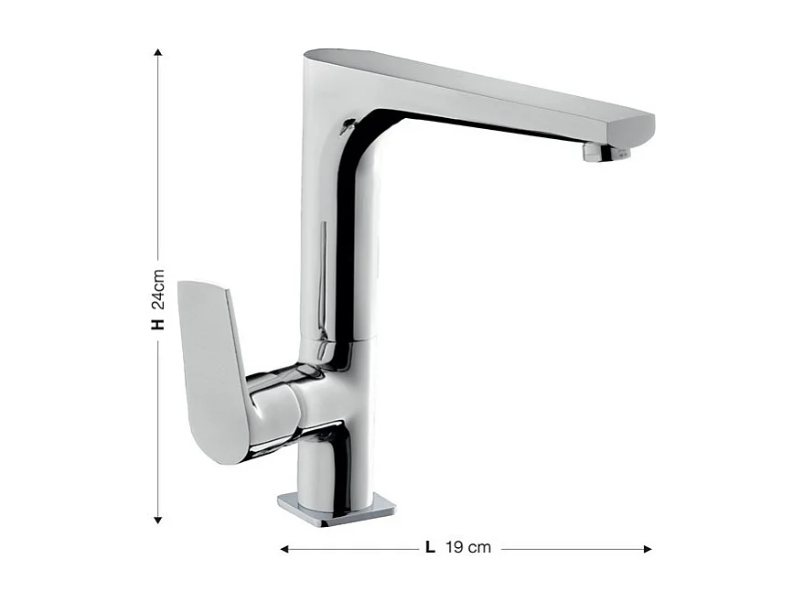 Miscelatore da cucina cromato Azur canna girevole