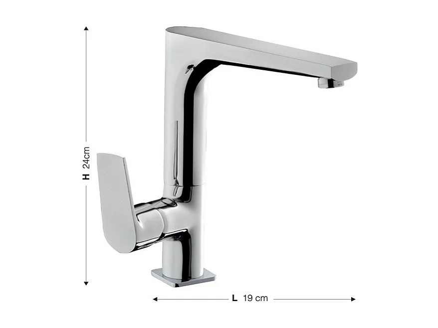 Miscelatore da cucina cromato Azur canna girevole