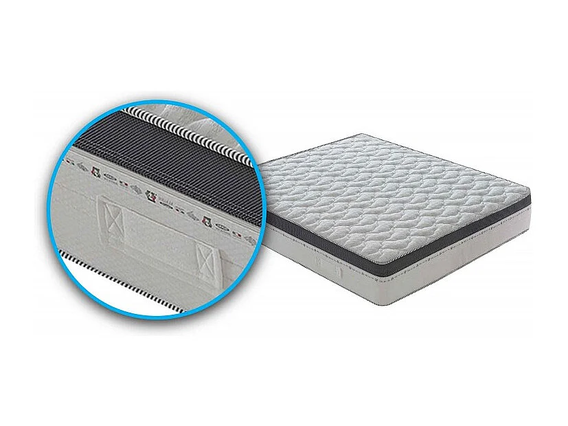 Materasso “Sorrento” a molle insacchettate e memory foam 7cm a 13 Zone Differenziate - 120x190