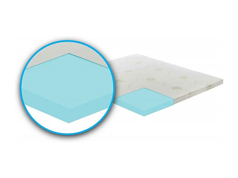 Topper correttore memory foam alto 7cm - rivestimento all’aloe vera - 80x190