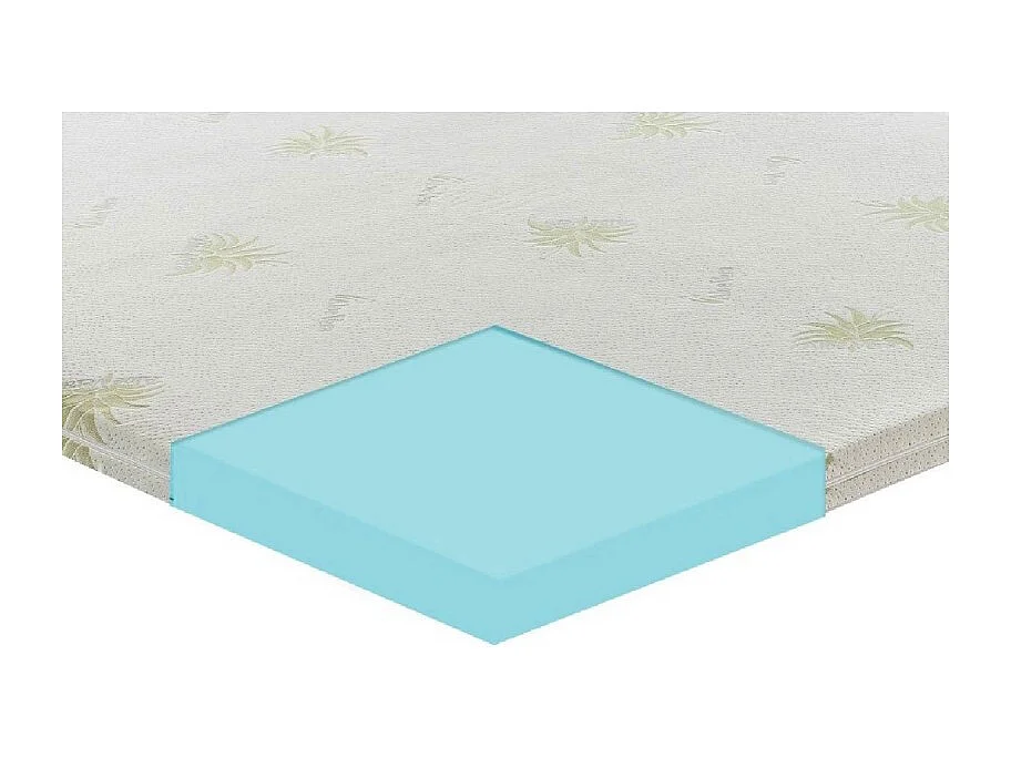 Topper correttore memory foam alto 5cm - rivestimento all’aloe vera - 160x190