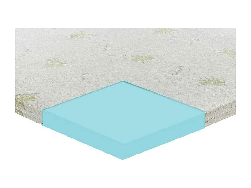 Topper correttore memory foam alto 5cm - rivestimento all’aloe vera - 140x190