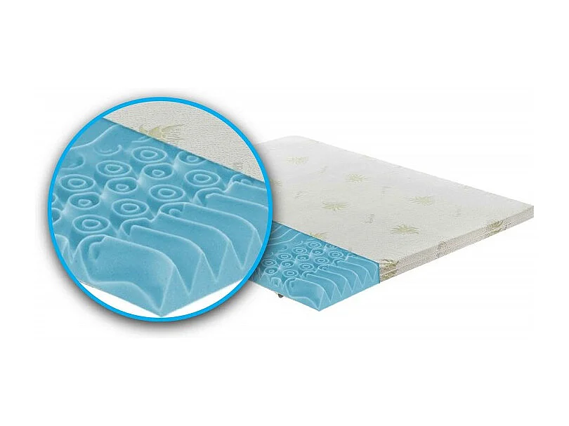 Topper correttore fresh memory pantografato alto 5cm 9 zone - rivestimento all’aloe vera - 120x200