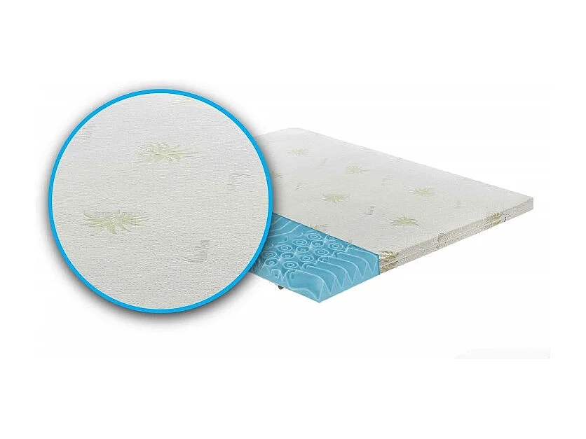 Topper correttore fresh memory pantografato alto 5cm 9 zone - rivestimento all’aloe vera - 120x200