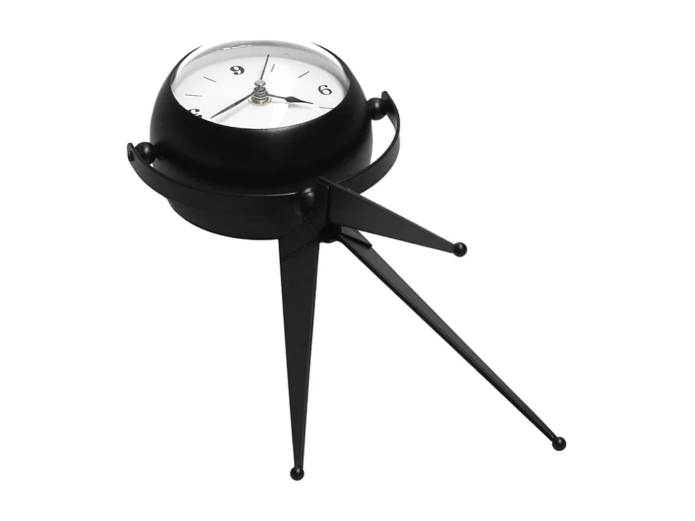 Orologio da tavolo metallo nero quadrante bianco cm 14x11h30