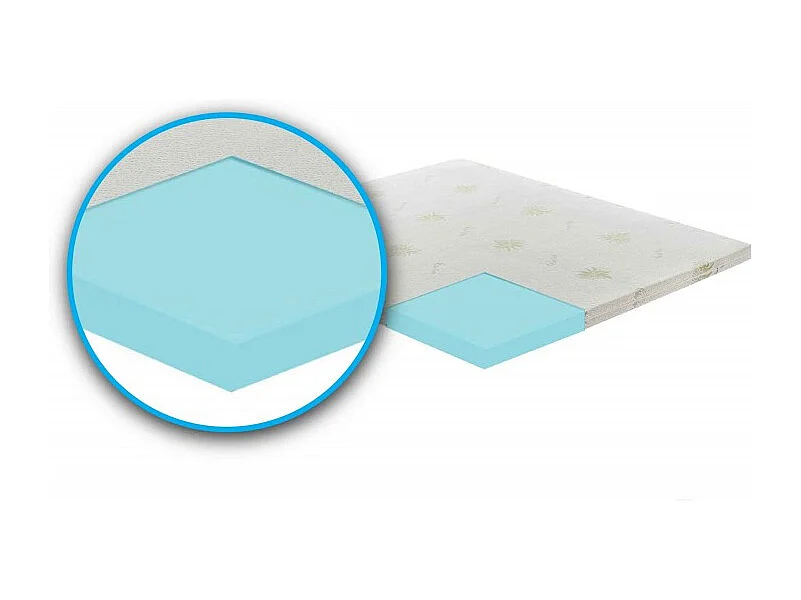 Topper correttore memory foam alto 10cm - rivestimento all’aloe vera - 140x200