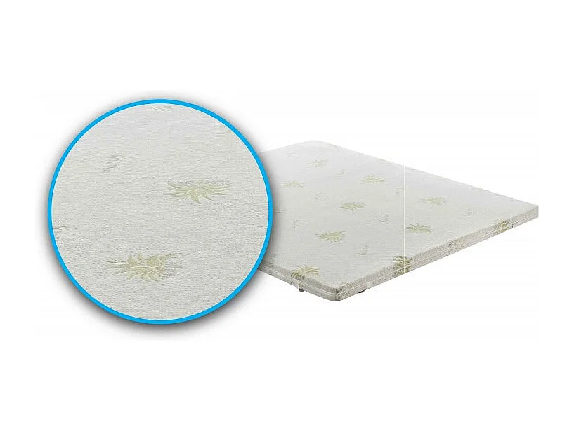 Topper correttore memory foam alto 7cm - rivestimento all’aloe vera - 140x200