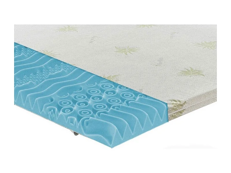 Topper correttore fresh memory pantografato alto 5cm 9 zone - rivestimento all’aloe vera - 140x200