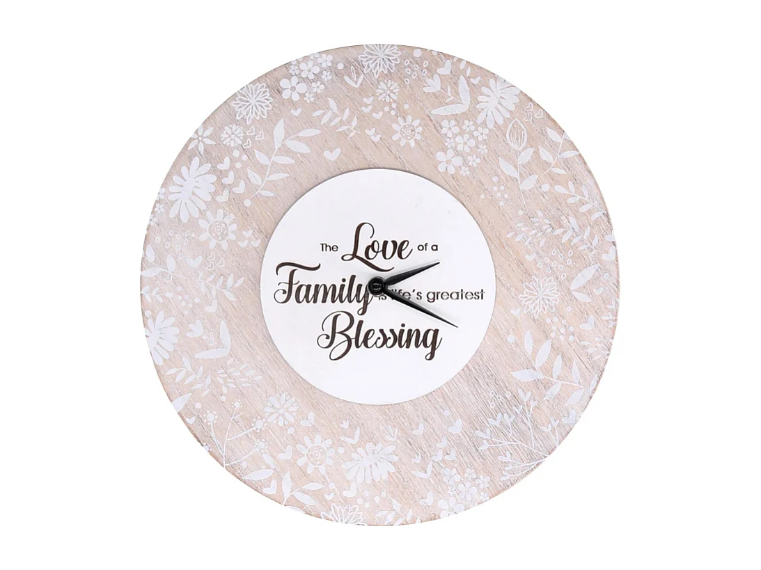 Orologio legno beige tondo cm ø32h5