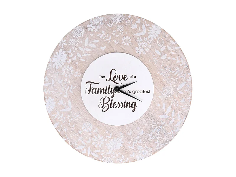 Orologio legno beige tondo cm ø32h5