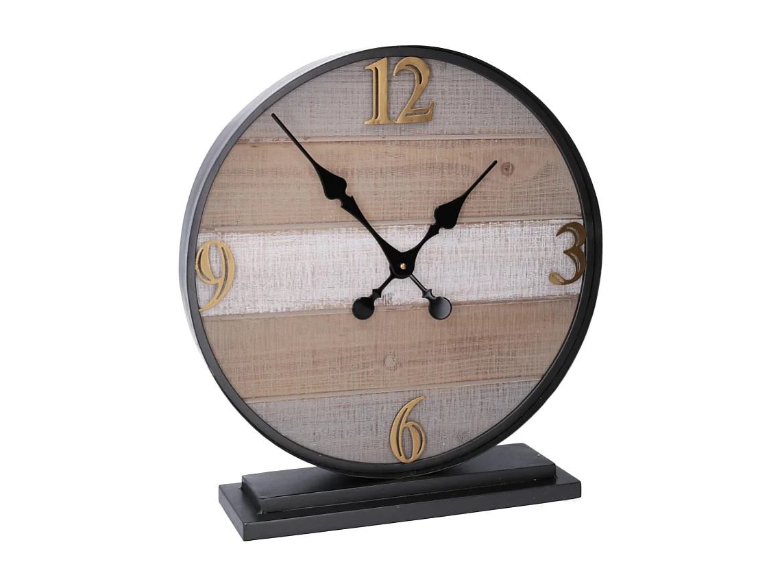 Orologio tavolo legno metallo cm 43,9x11,9h48