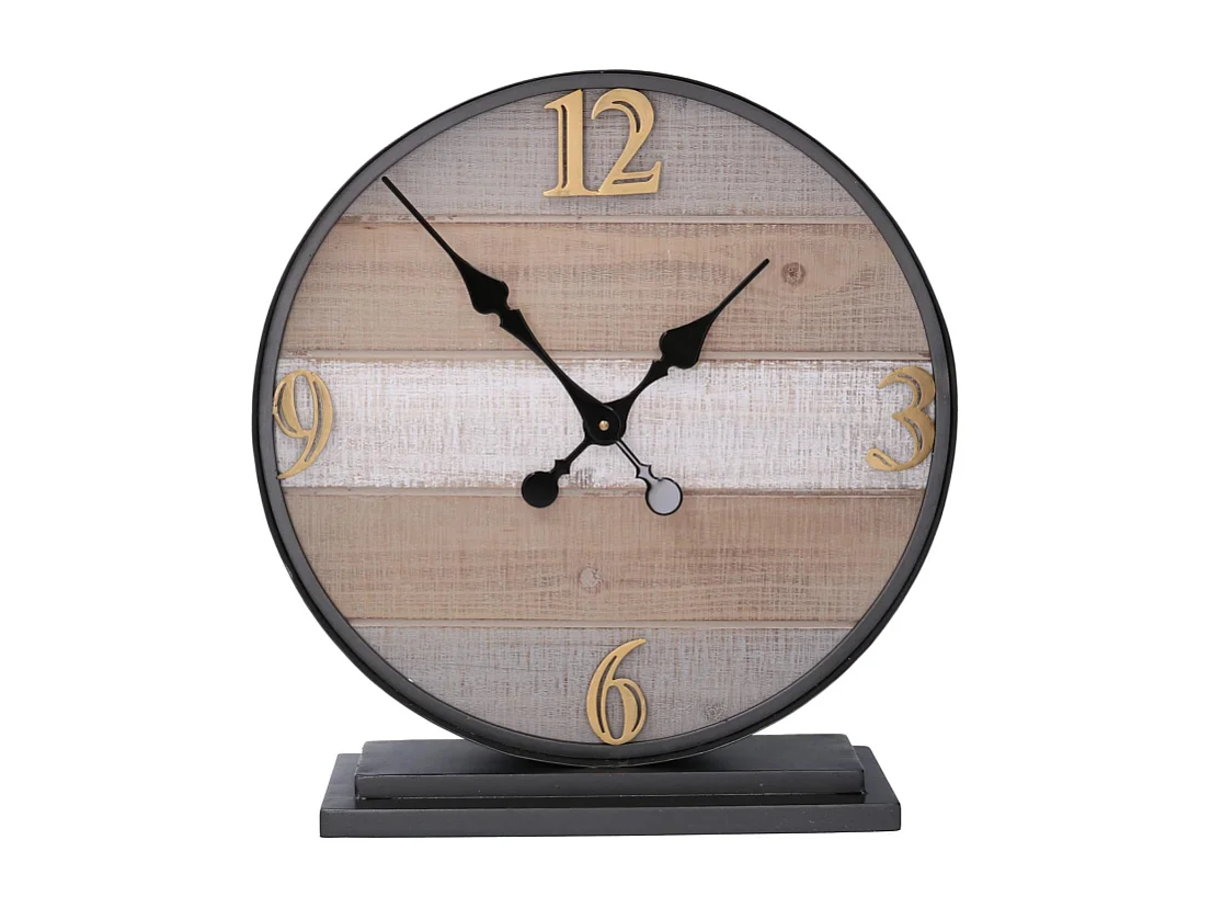 Orologio tavolo legno metallo cm 43,9x11,9h48