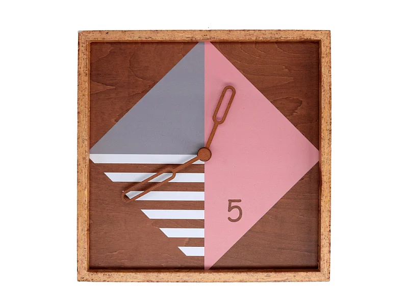 Orologio legno legno quadro cm 31x31h4,5