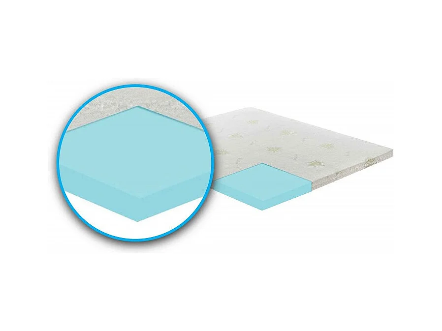Topper correttore memory foam alto 5cm - rivestimento all’aloe vera - 120x200