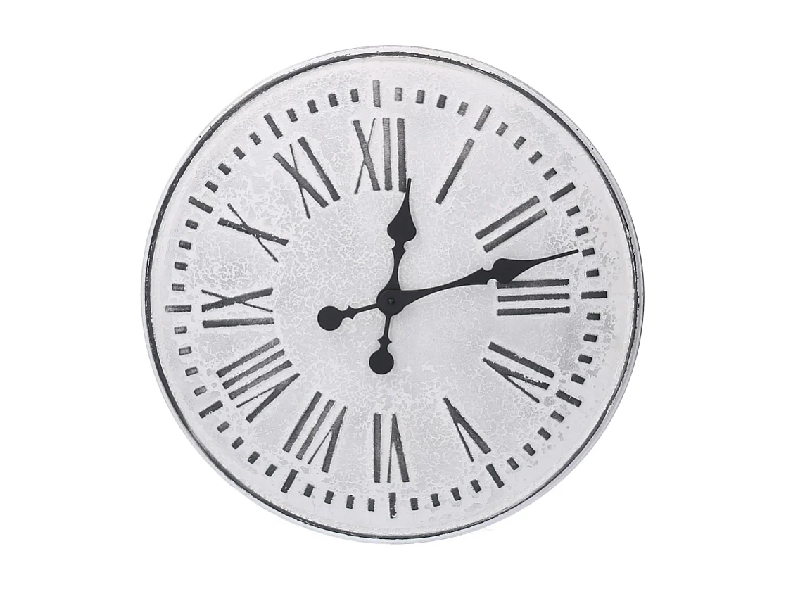 Orologio metallo bianco nero cm ø48x4,5