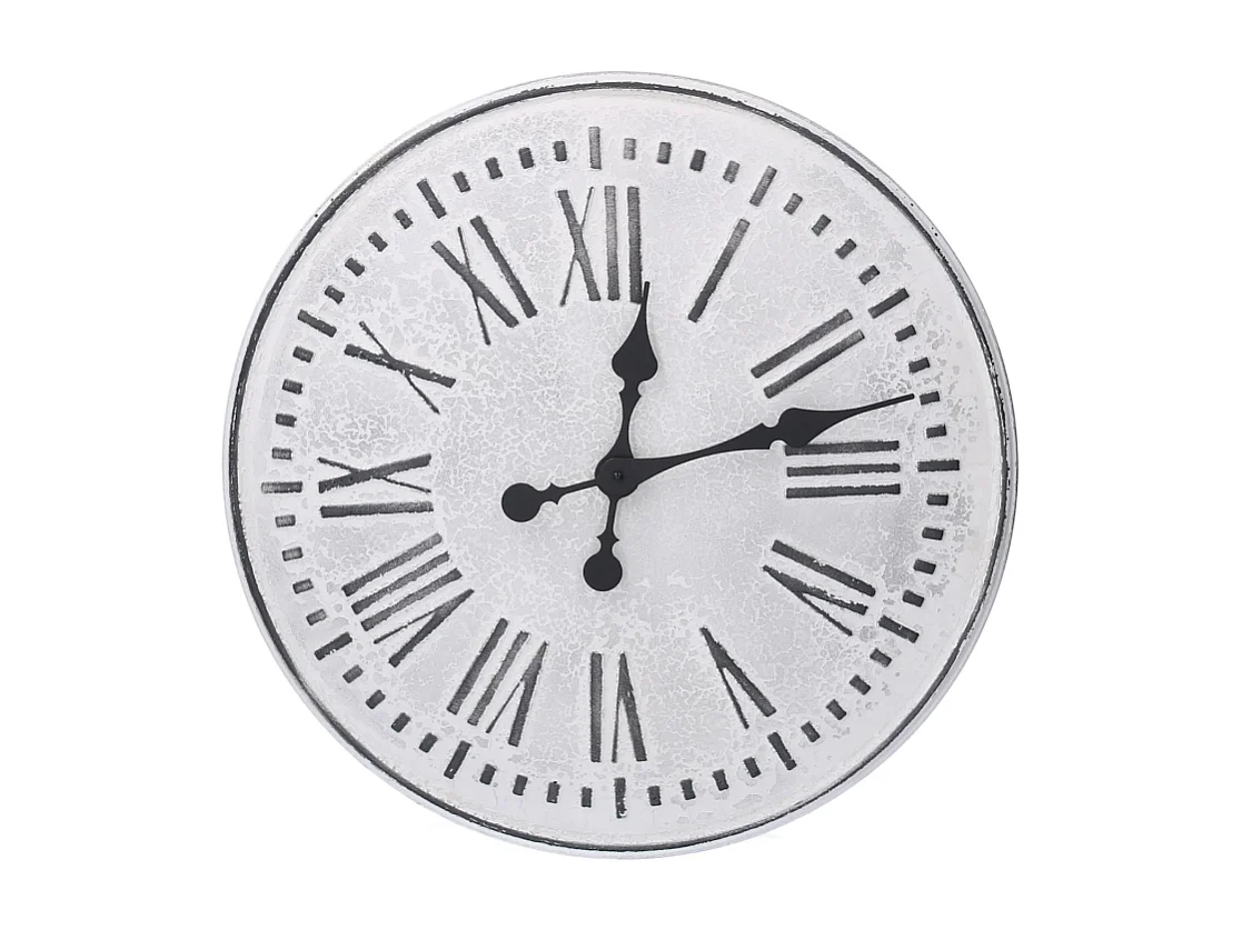 Orologio metallo bianco nero cm ø48x4,5