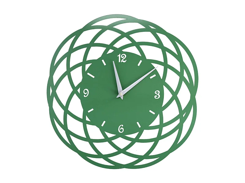 Orologio metallo cerchi verde tondo cm ø40h2