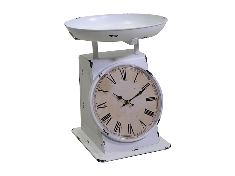 Orologio metallo bianco tondo cm 29x27x29