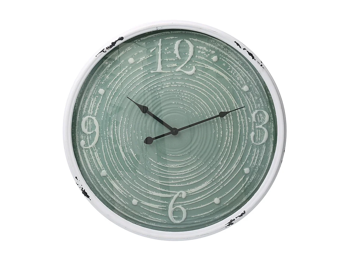 Orologio metallo bordo bianco verde cm ø48x6