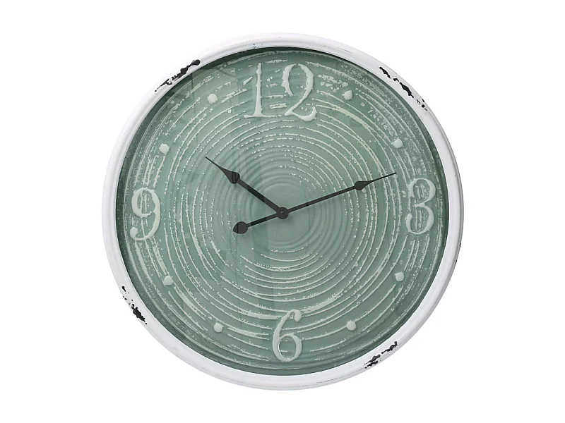 Orologio metallo bordo bianco verde cm ø48x6